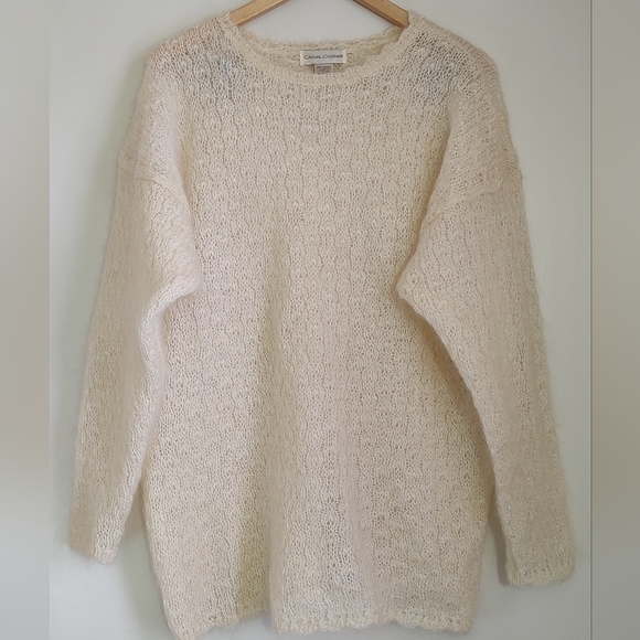 Casual Corner Sweaters - Casual Corner Cozy Cream Mohair Sweater